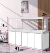 Tempered Glass Aquarium 400 Gallon Fish Tank Complete Set White Silver